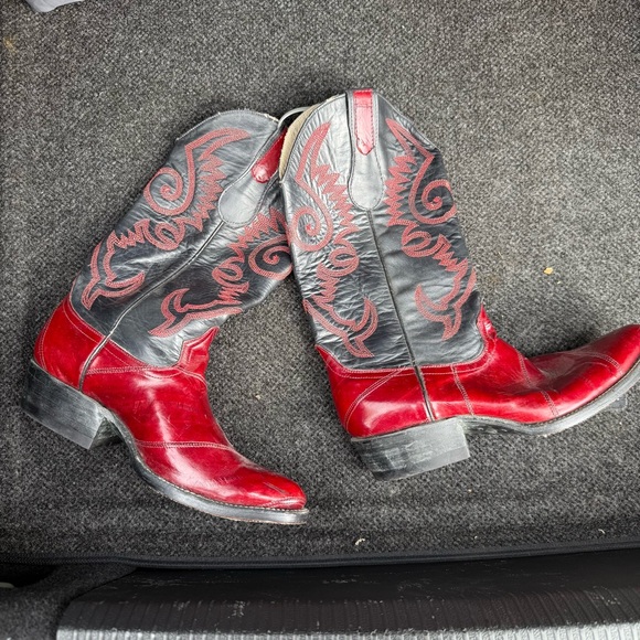 RARE100% Leather Embroidered Vintage Pull On Western Boots by Coyote Joe 5.5M 7W - Picture 2 of 6